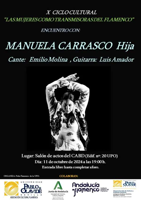 Cartel Manuela Carrasco Hija en Peña UPO