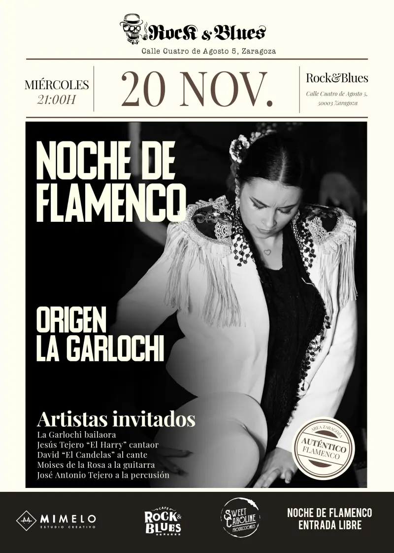 Flamenco en Zaragoza Cartel Rock e Blues