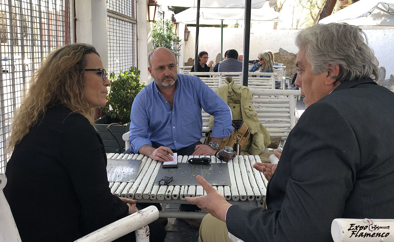 Interviewing La Truco in Parla, Madrid. From left to right: Eliezer Truco, Quico Pérez-Ventana and Manuel Bohórquez.