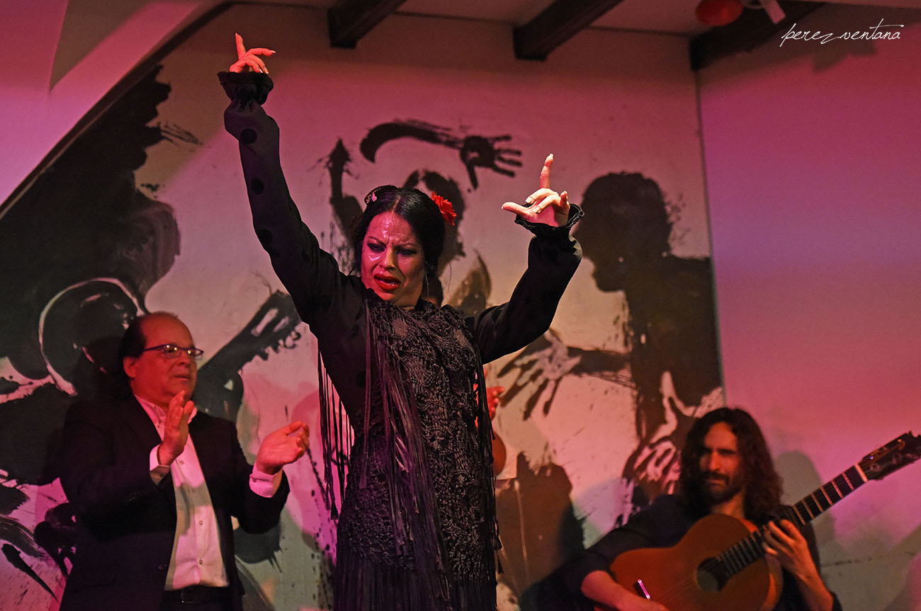 La bailaora Mercedes de Córdoba. Espectáculo 'Guitarra, cante y baile flamencos' en el Tablao Los Gallos, Sevilla. Foto: Quico Pérez-Ventana