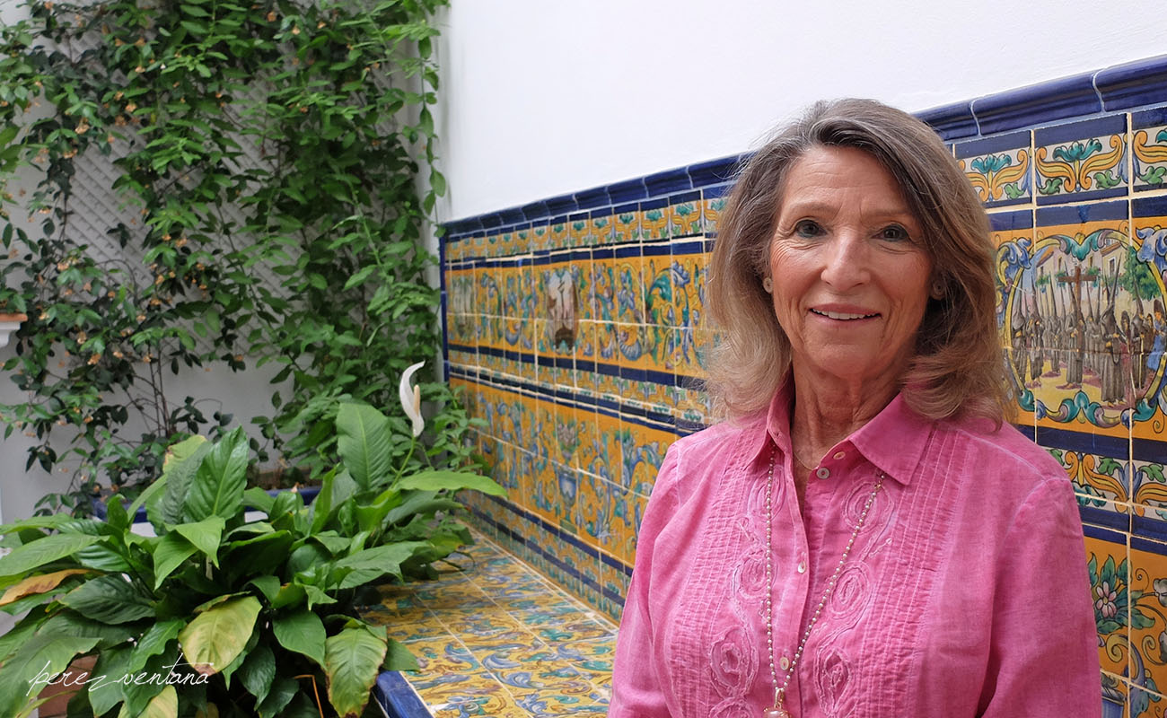 Cristina Heeren, in a courtyard at the headquarters of her Foundation. Photo: Quico Pérez-Ventana