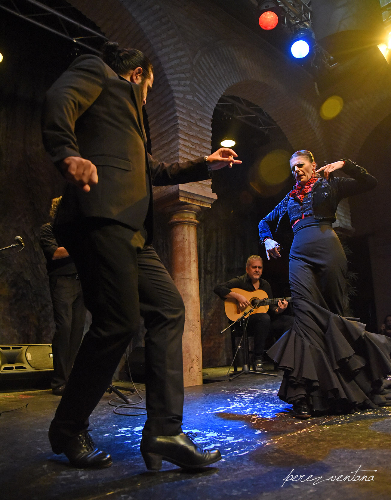 Los bailaores Rocío Alcaide y El Choro. Presentación de la alianza «Authentic Flamenco Quality Establishments» en el Museo del Baile Flamenco. 8 octubre 2019. Foto: perezventana