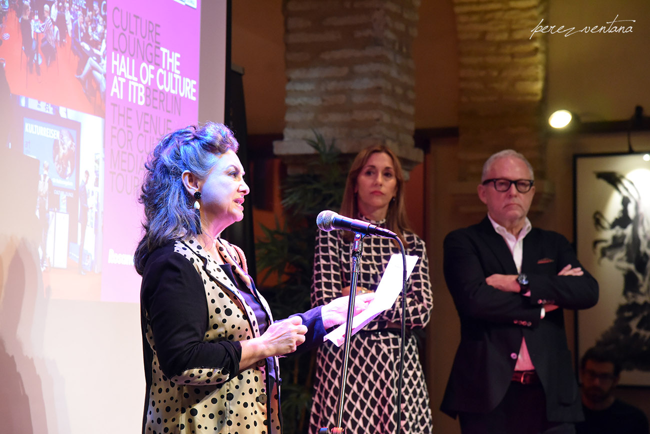 Palabras de Rosana de Aza. Presentación de la alianza «Authentic Flamenco Quality Establishments» en el Museo del Baile Flamenco. 8 octubre 2019. Foto: perezventana