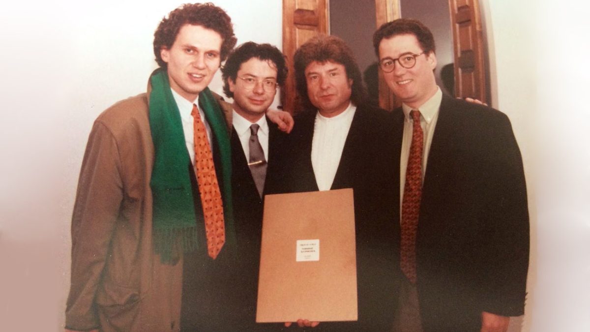 Marcus Weiss, Mauricio Sotelo, Enrique Morente y Faustino Núñez en Cuenca. Foto: archivo Faustino Núñez