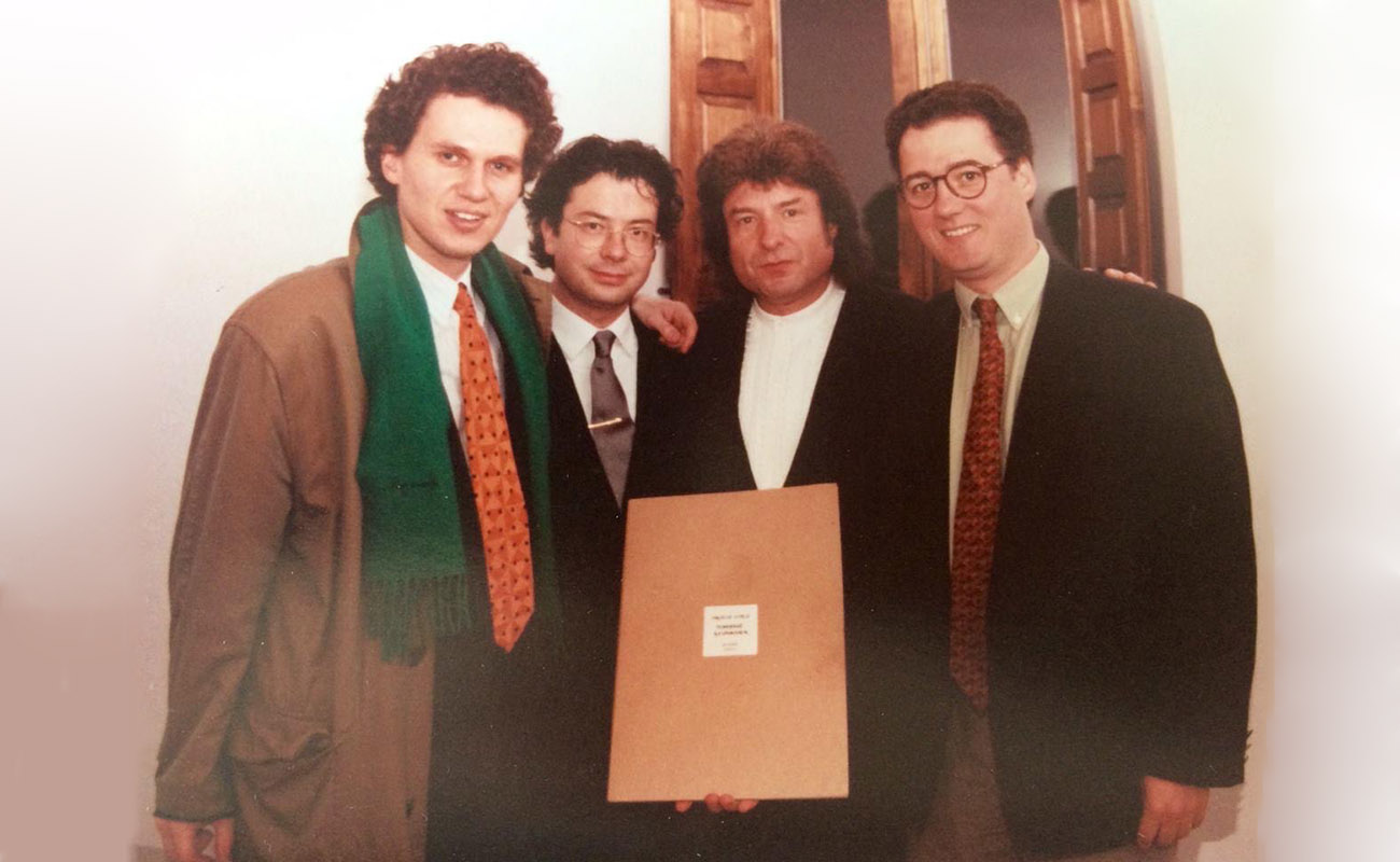 Marcus Weiss, Mauricio Sotelo, Enrique Morente y Faustino Núñez en Cuenca. Foto: archivo Faustino Núñez