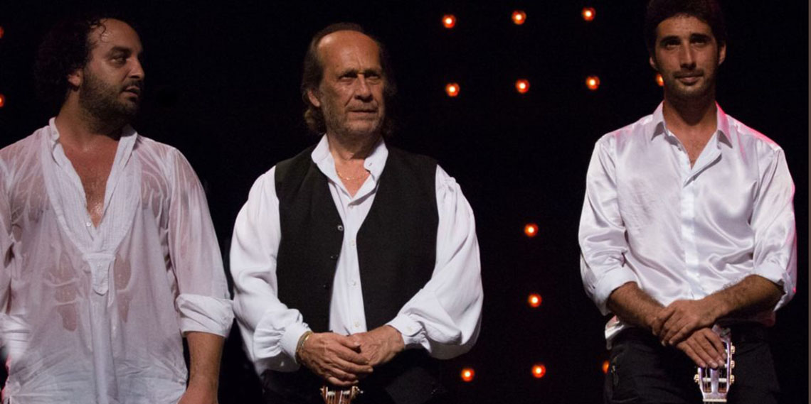 Israel Suárez 'Piraña', con Paco de Lucía y Antonio Sánchez. Foto cedida por Piraña.