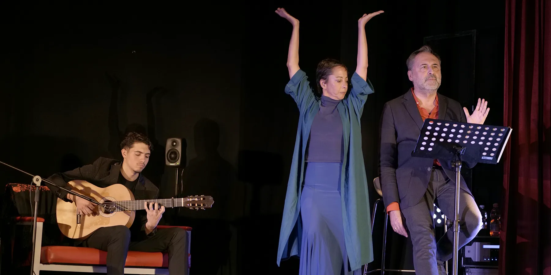 David de Ana, Belén Maya y José Javier Leon. Cabildo Flamenco de Archidona. Foto: David Burbano