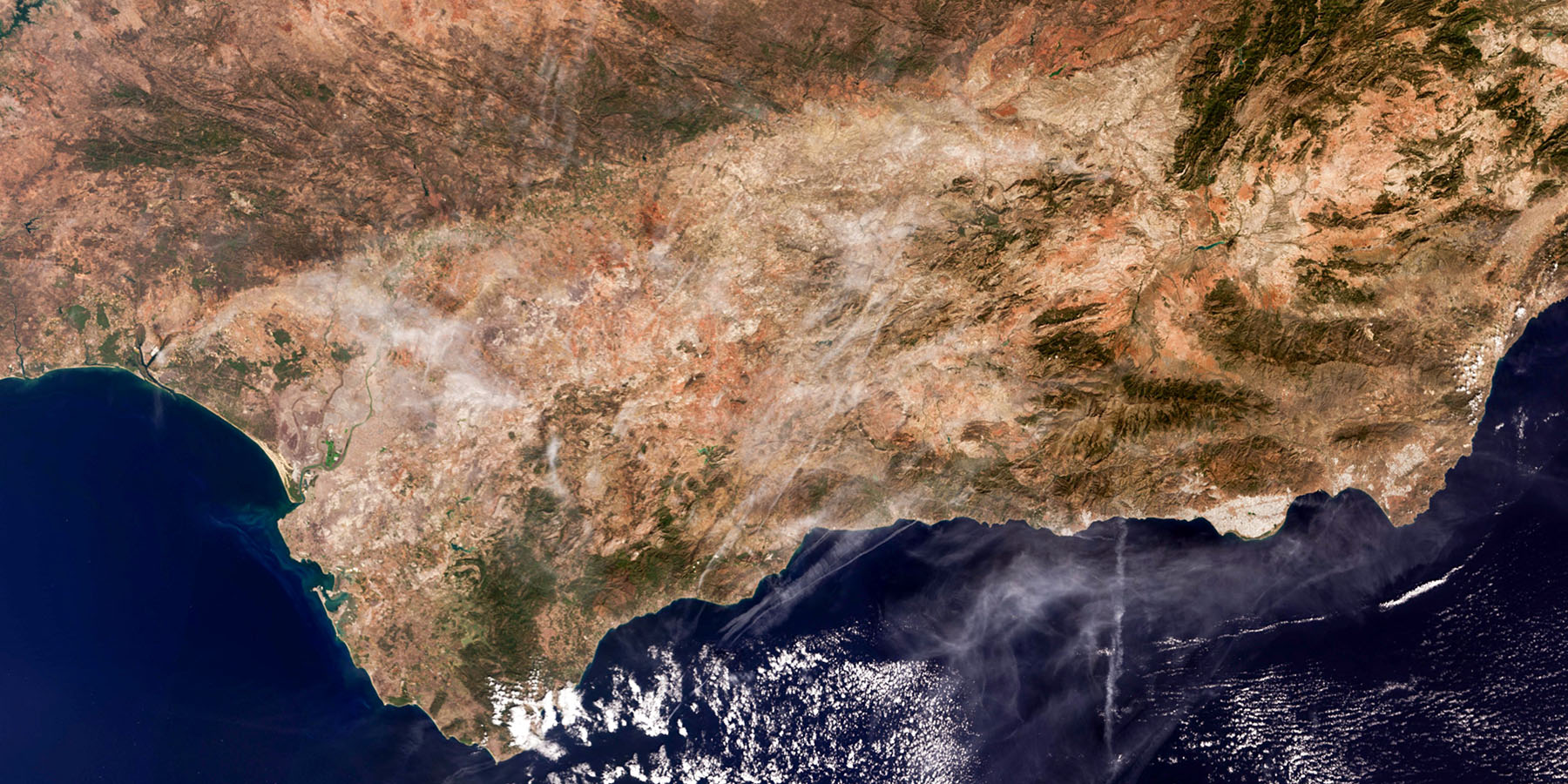 Imagen de Andalucía desde Satélite Sentinel, 2023.