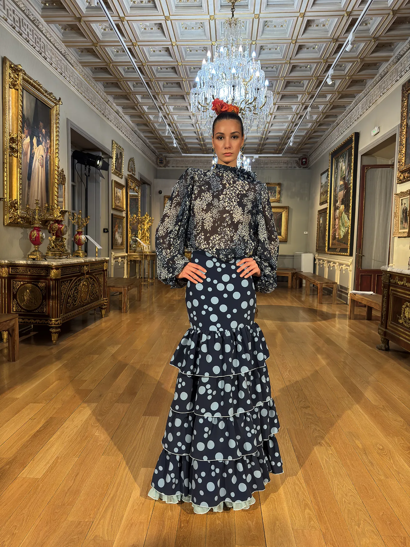 Desfile de moda flamenca Uniqo Qlamenco. Casa Fabiola, Sevilla. 9 dic 2025. Foto: Chema Soler