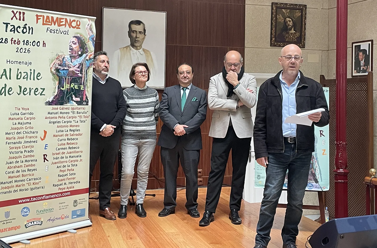 Presentación del festival Tacón Flamenco de Utrera. Peña Flamenca Tío José de Paula, Jerez. 9 feb 2026. Foto: Juan Garrido