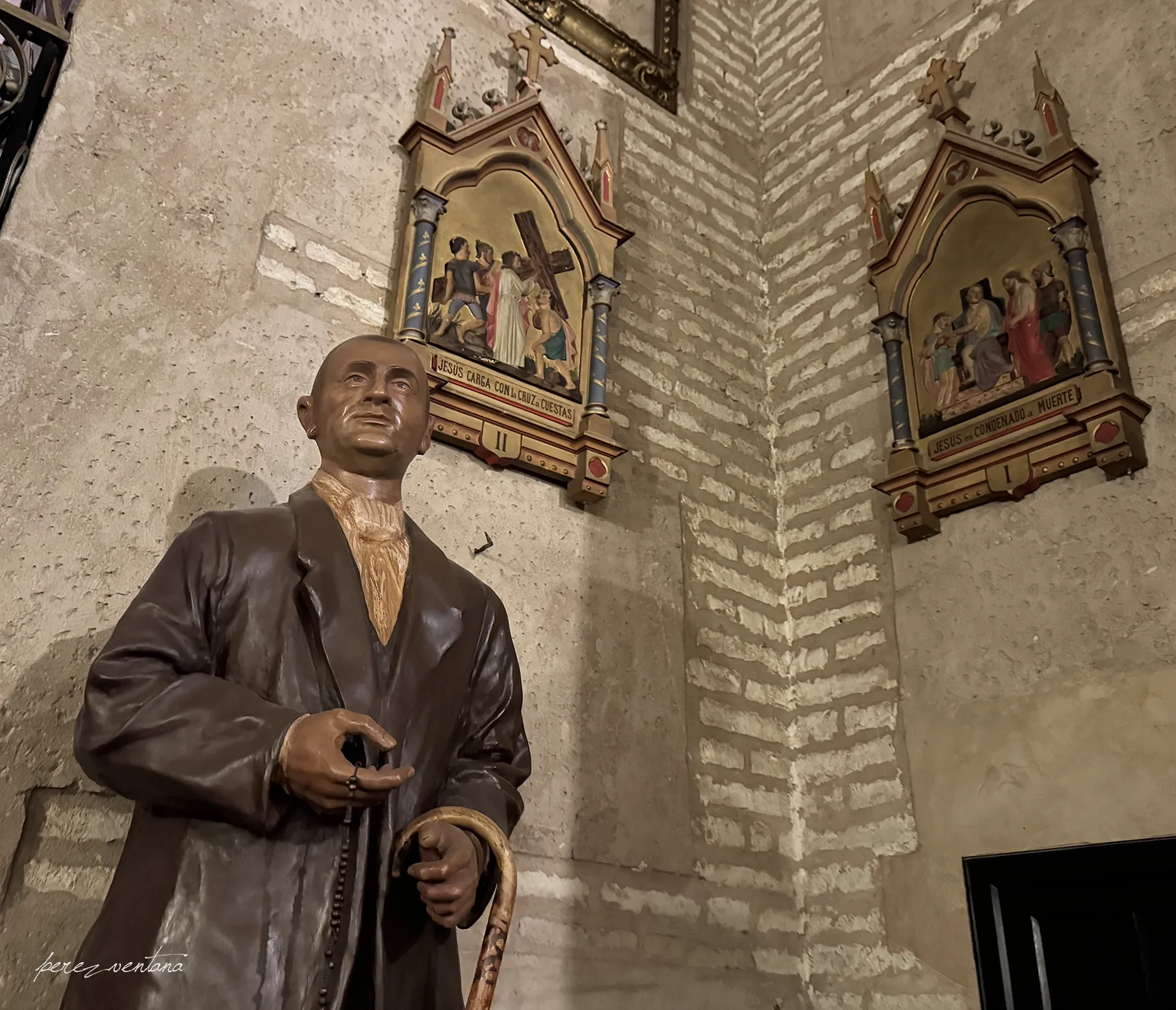 Estatua de Fray Ceferino Giménez Malla, primer gitano santo. Iglesia de Santiago Mayor, Utrera. Foto: perezventana