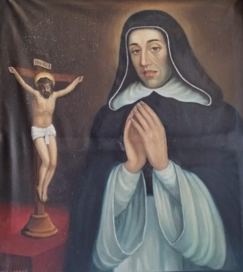 Retrato de fray Pedro de Santa María que se conserva en la Iglesia de Santa María de Ois, Coirós (La Coruña), del pintor Vidal Lombán, 1947. Foto de Miguel Gayoso