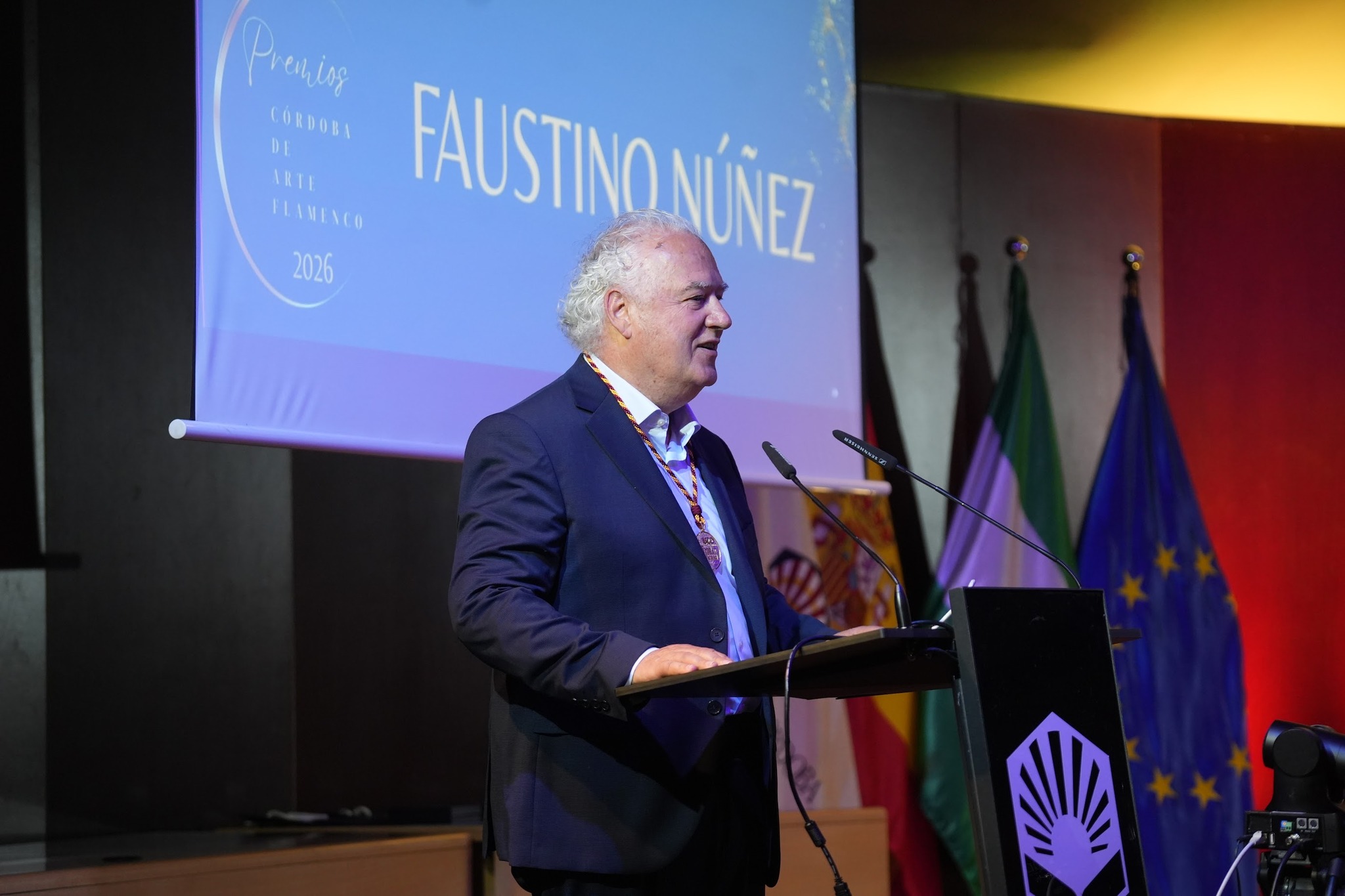 Premio a Faustino Núñez, modalidad Investigación. Gala de los III Premios Córdoba de Arte Flamenco. Cátedra de Flamencología de Universidad de Córdoba. 30 abril 2026. Foto: Cátedra