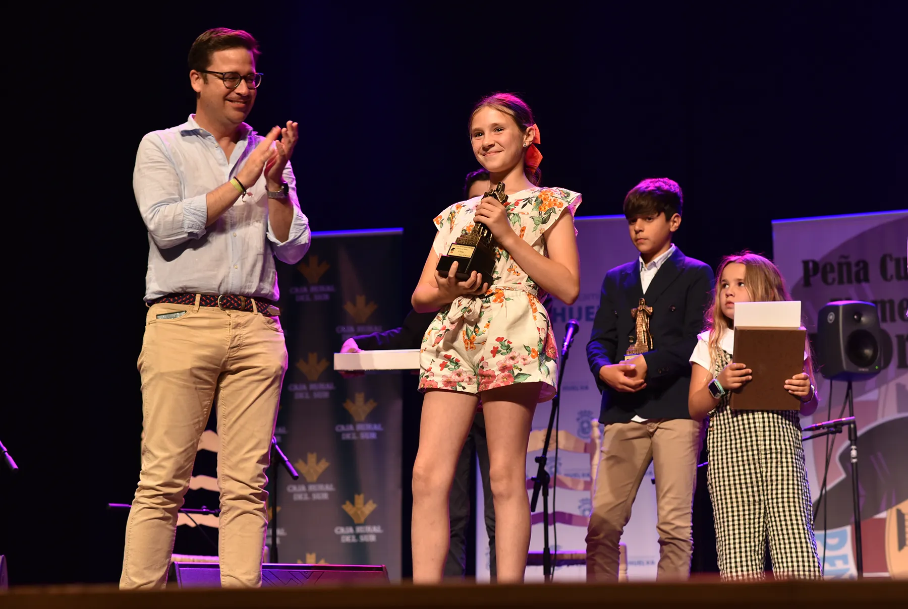 Cristina Sierra, primer premio del 47º Concurso Nacional Infantil de Fandangos de Huelva y Provincia, promovido por la Peña Flamenca de La Orden. Foto: Juanka González