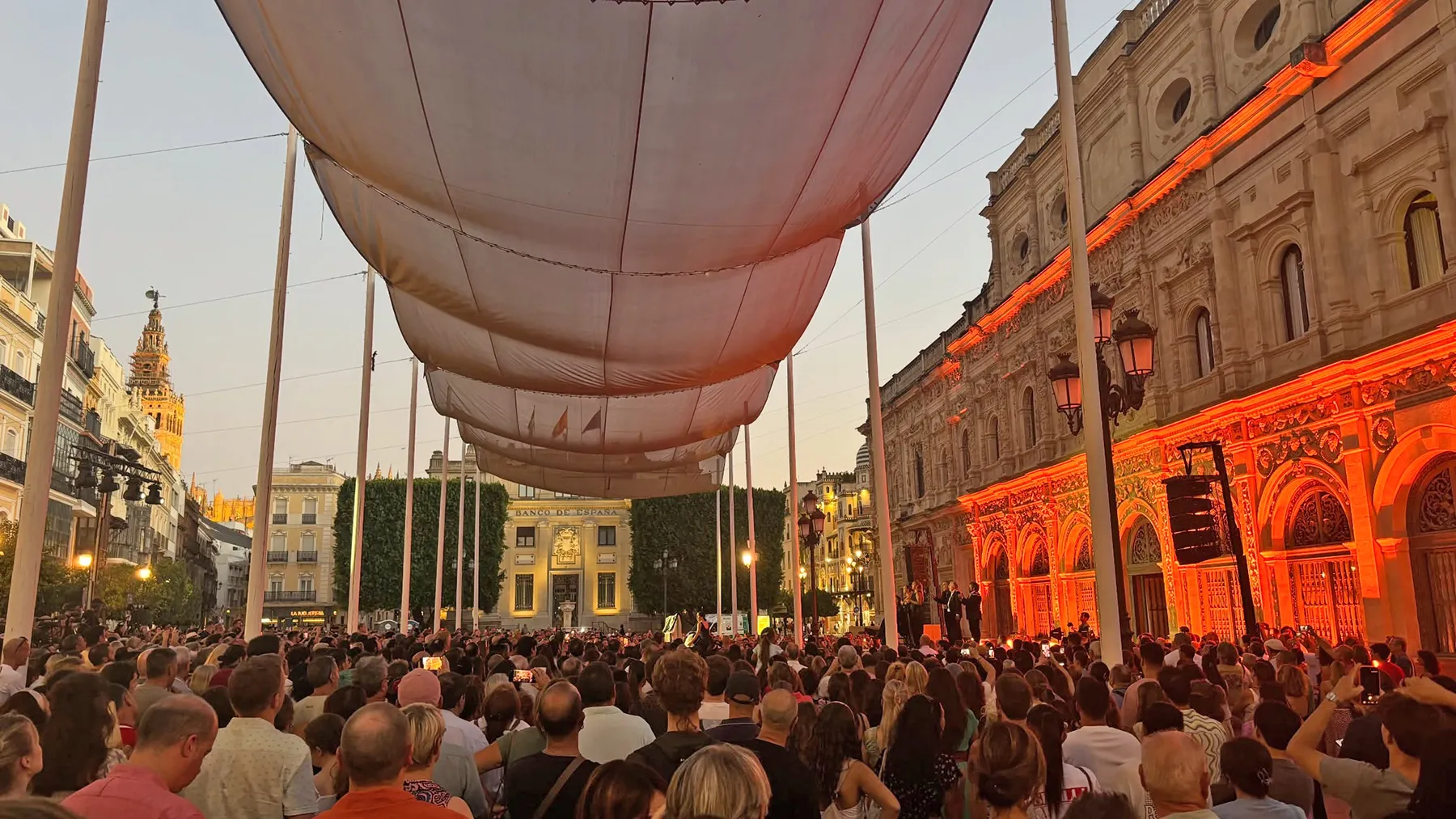 'Ecos primitivos. Cante en altura. Danza en tierra'. Pregón de la XXIV Bienal de Sevilla. Plaza de San Francisco. 9 sep 2026. Foto: Ayto de Sevilla