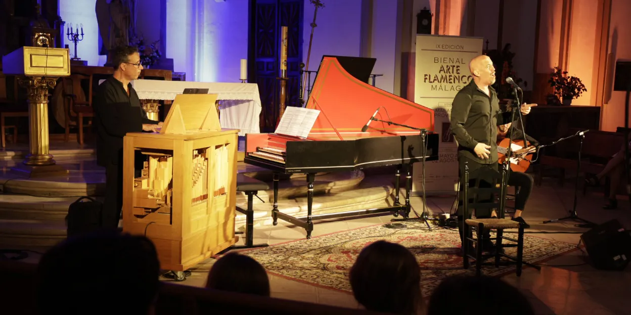 'Barroco flamenco', de Bonela Hijo y Antonio del Pino. IX Bienal de Arte Flamenco de Málaga. Iglesia de San Jacinto, Macharaviaya, Málaga. 11 julio 2025. Foto: Joaquín Belmonte