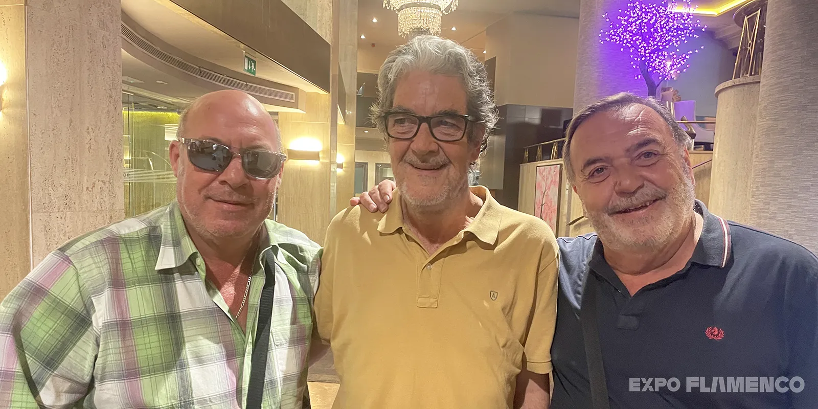 Domingo Rubichi, Rafael Riqueni y Manolo Franco, en el hotel del Flamenco On Fire. Foto: Juan Garrido