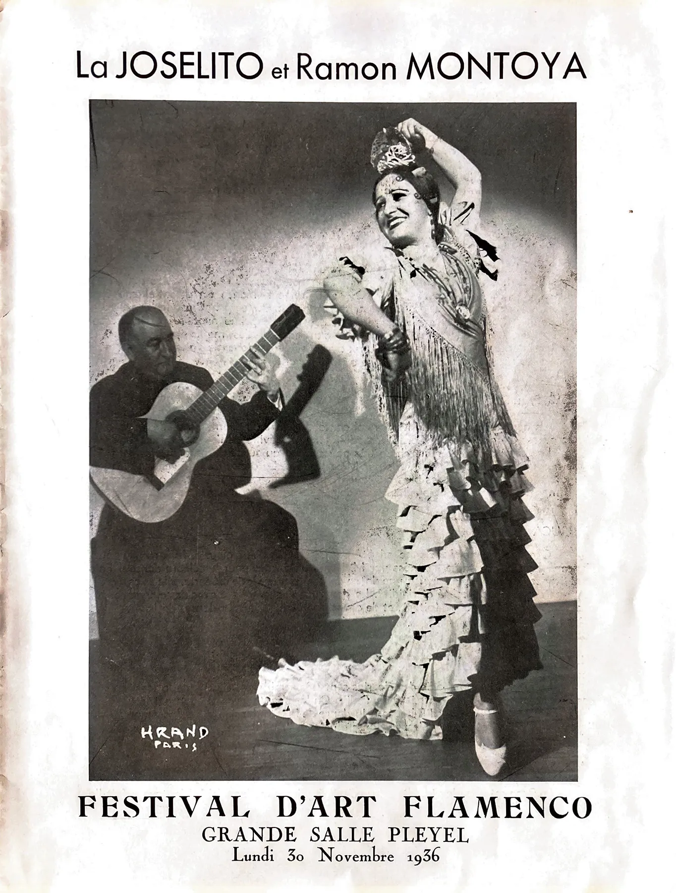La Joselito y Montoya, sala Pleyel 30 nov 1936. Cartel portada.