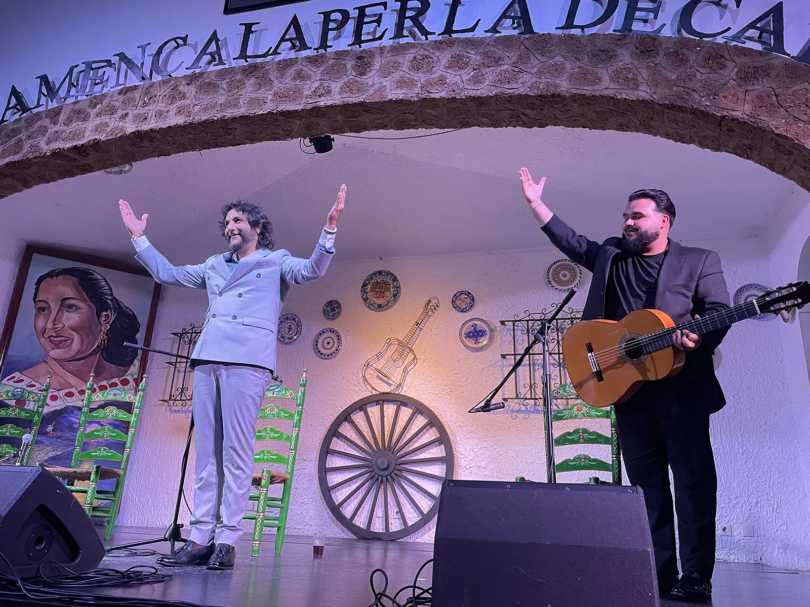 Antonio Reyes y Pedro El Granaíno, en la Peña La Perla de Cádiz. Enero 2026. Foto: Juan Garrido