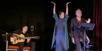 David de Ana, Belén Maya y José Javier Leon. Cabildo Flamenco de Archidona. Foto: David Burbano