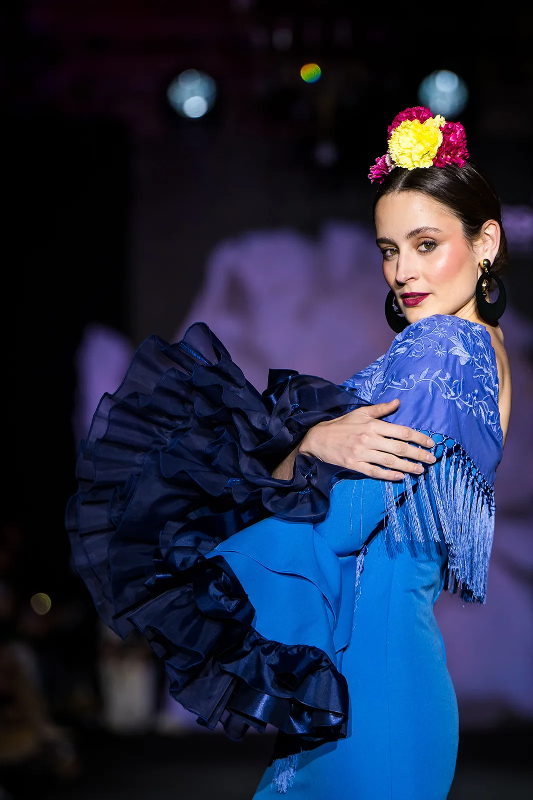 Diseños de la Cátedra Flamentex en la pasarela We Love Flamenco. Foto: Escuela Superior Sevilla De Moda ESSDM