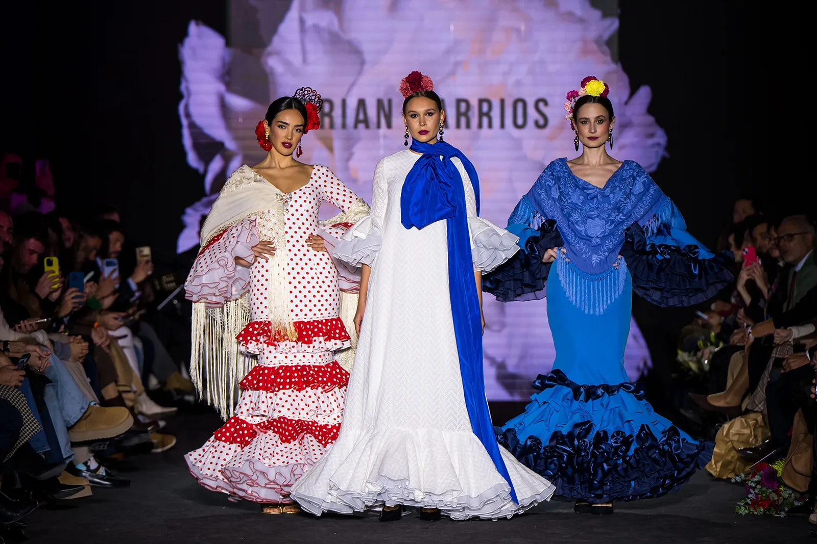 Diseños de la Cátedra Flamentex en la pasarela We Love Flamenco. Foto: Escuela Superior Sevilla De Moda ESSDM