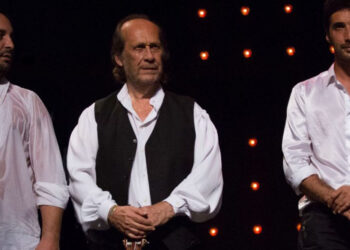 Israel Suárez 'Piraña', con Paco de Lucía y Antonio Sánchez. Foto cedida por Piraña.