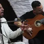Con Carlos León. Recital de cante de Juani de las Tres Mil. Peña Flamenca El Viejo Agujetas, Rota. 25 abril 2025. Foto: Kiko Valle