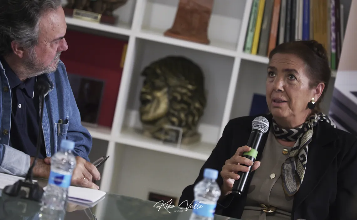 Manuel Curao y Lole Montoya. Mesa redonda Cincuenta aniversario de 'Nuevo día'. Instituto Andaluz del Flamenco, Sevilla. 5 nov 2025. Foto: Kiko Valle