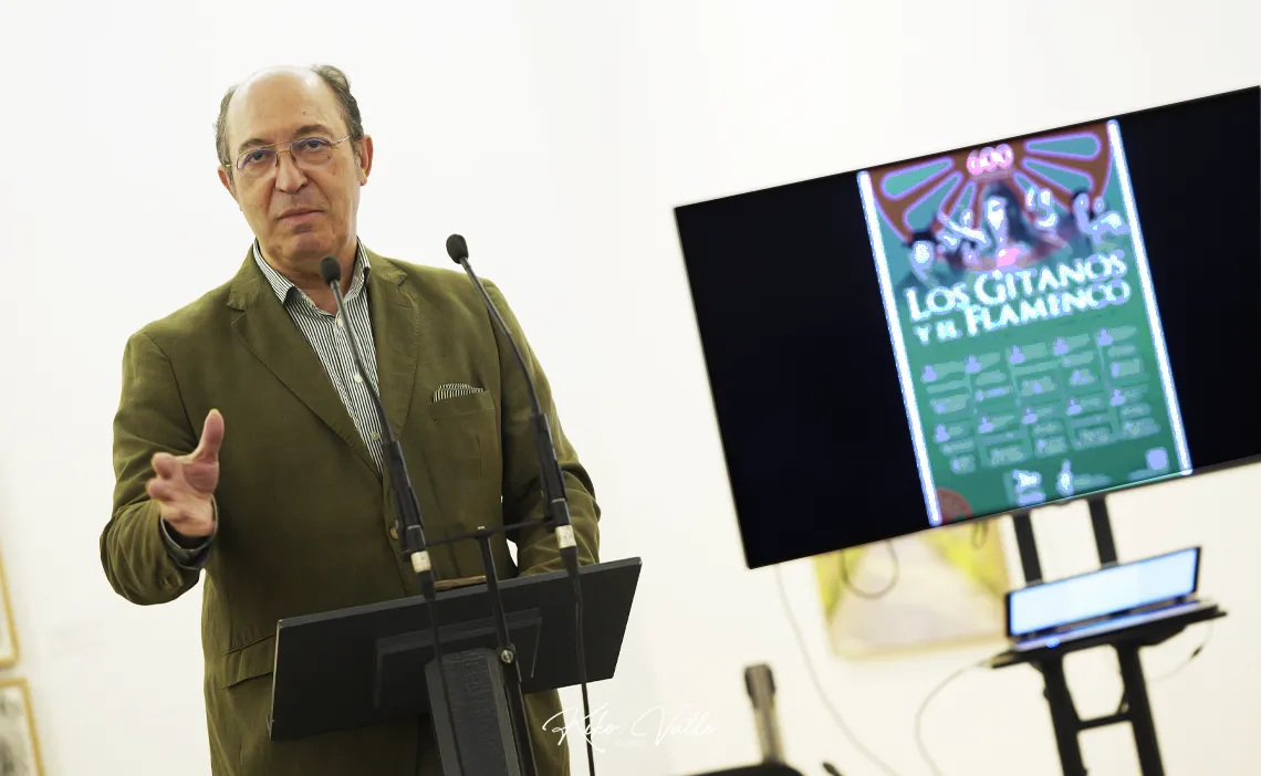 Manuel Macías. Presentación del ciclo 'Los gitanos y el flamenco', de la Federación Provincial de Entidades Flamencas. Casa de la Provincia, Sevilla. 13 nov 2025. Foto: Kiko Valle
