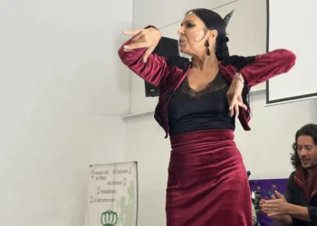 La bailaora Mari Paz Lucena. V Festival Flamenco Senderos del Cante. CMUM Ana María Delgado Romero, El Castillo de las Guardas (Sevilla) 6 de junio de 2026. Foto: Manuel Martín Martín