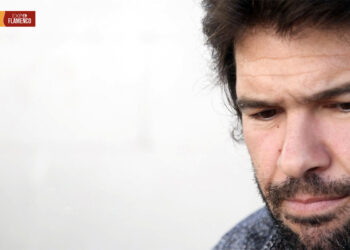 Miguel Salado, fotografiado en 2021 durante una entrevista con Juan Garrido en ExpoFlamenco.