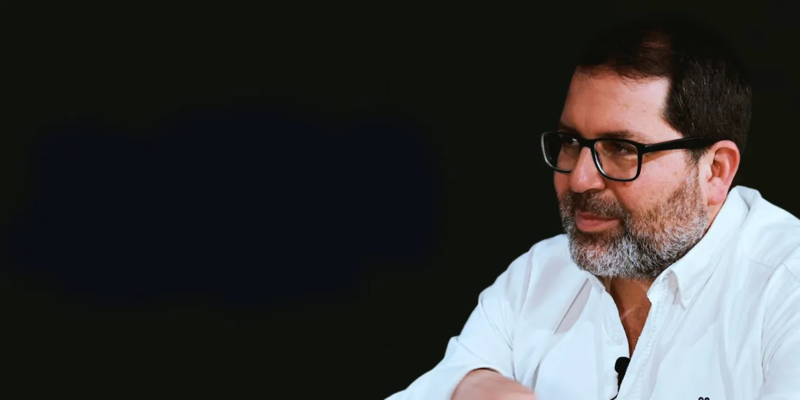 El productor discográfico e investigador Chemi López, durante una entrevista en Espacio Expoflamenco Jerez.