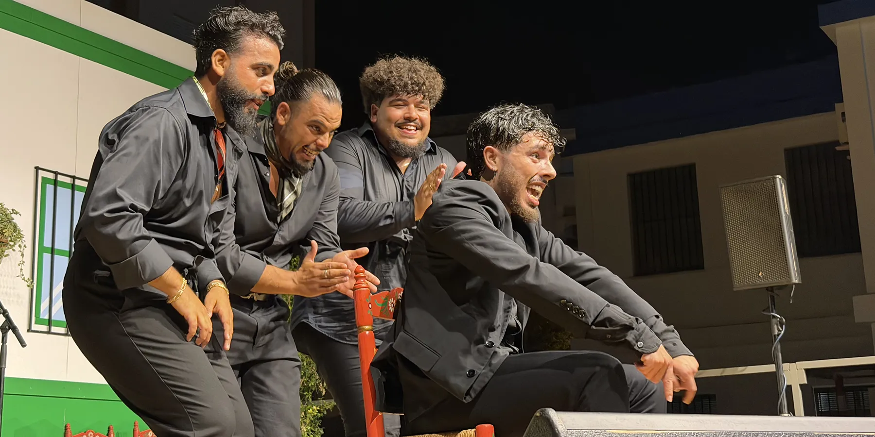 Juan Tomás de la Molía y su grupo, despidiéndose por bulerías. XLIII Festival Flamenco El Arranque Roteño. Colegio Eduardo Lobillo, Rota (Cádiz). 8 agosto 2026. Foto: Juan Garrido